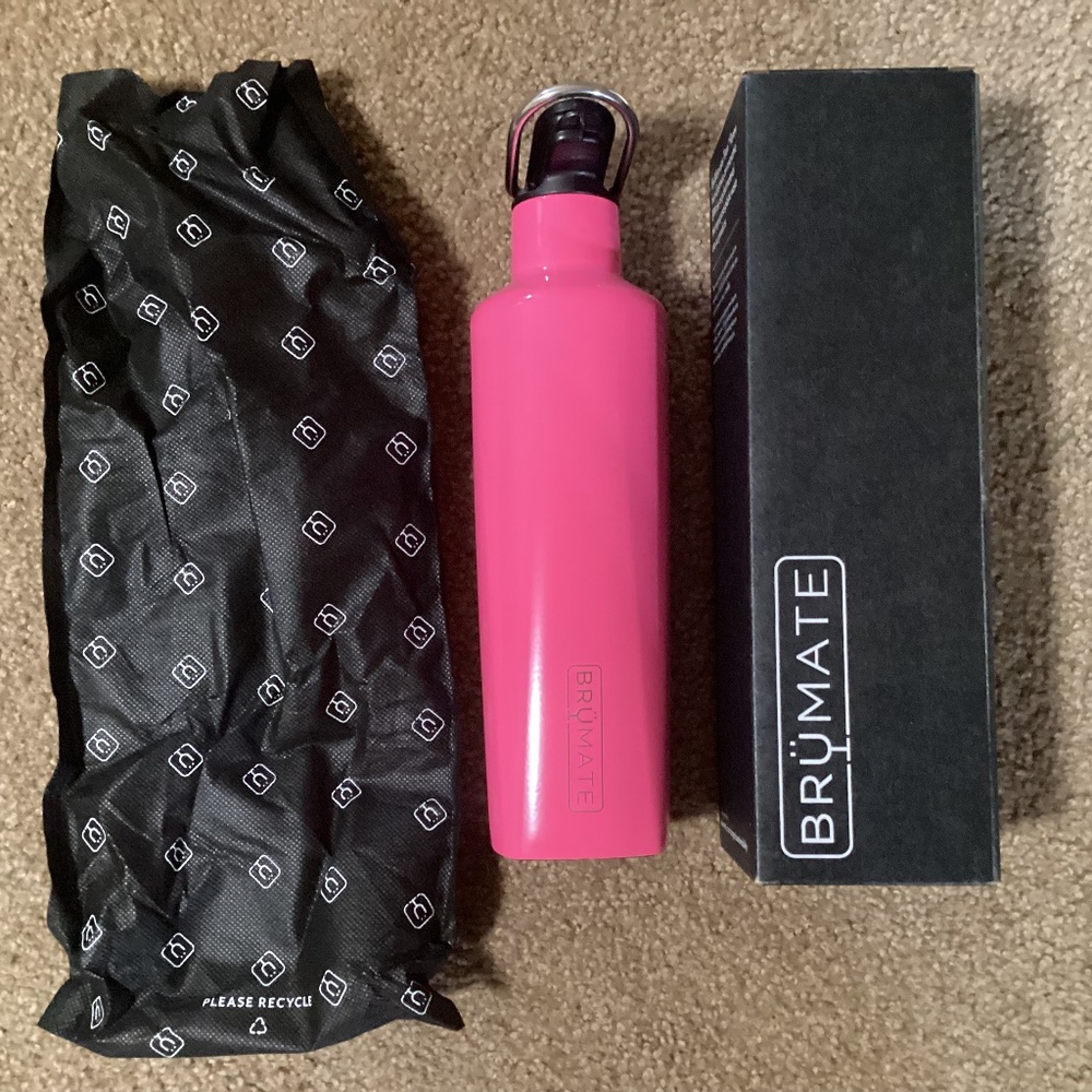 Brumate  Rehydration Mini 16 oz  NEON PINK  Stainless Steel Water Bottle  NWT